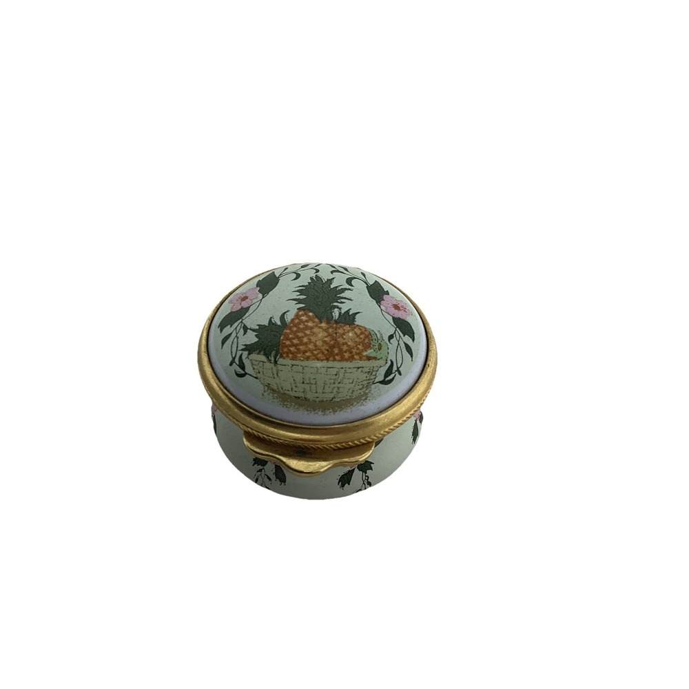 Alastor Enamels Trinket Pill Box Pineapple Hospitality "Welcome" England